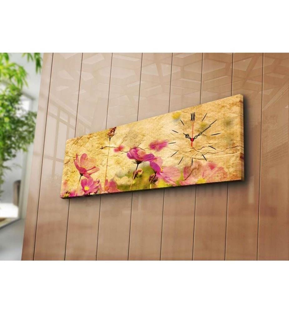 Dekorative Wanduhr aus Leinwand, Multicolor, Wildleder-Leinwand
