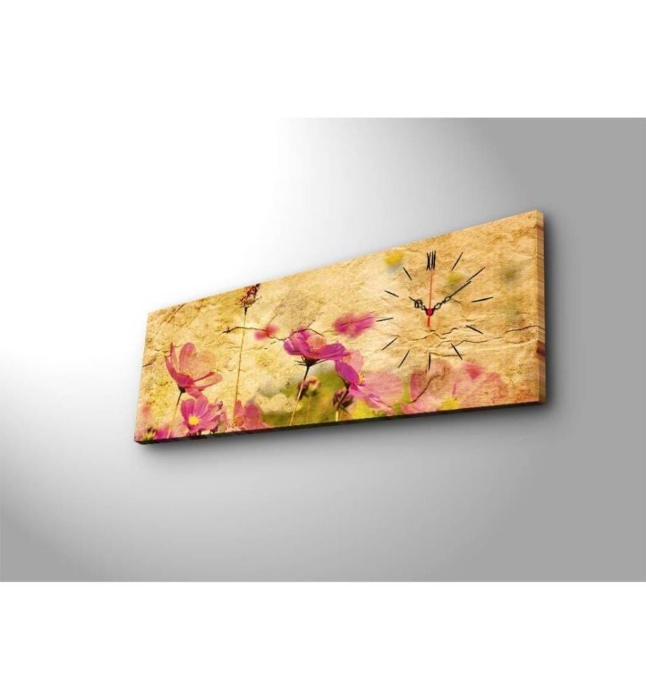 Dekorative Wanduhr aus Leinwand, Multicolor, Wildleder-Leinwand