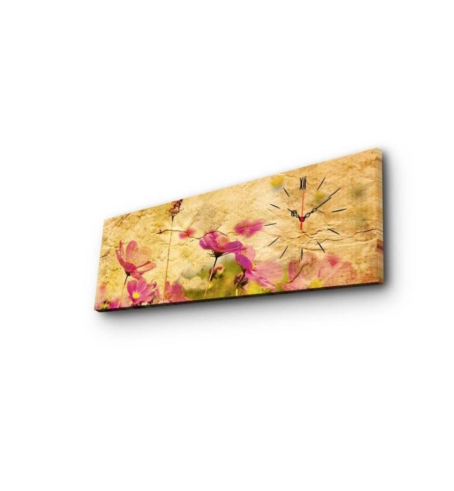 Dekorative Wanduhr aus Leinwand, Multicolor, Wildleder-Leinwand