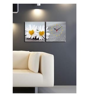 Dekorative Wanduhr aus Leinwand, 2 Stück, Multicolor, Wildleder-Leinwand