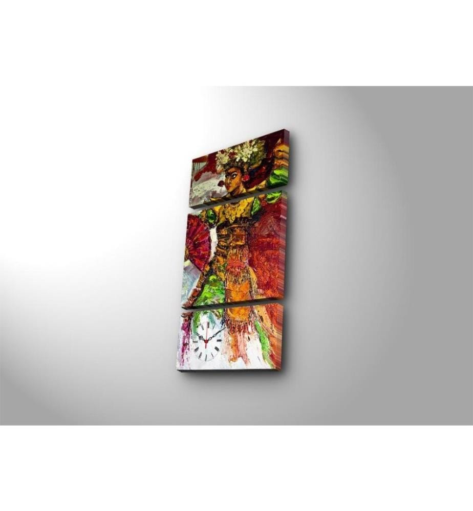 Dekorative Wanduhr aus Leinwand, 3 Stück, Multicolor, Wildleder-Leinwand