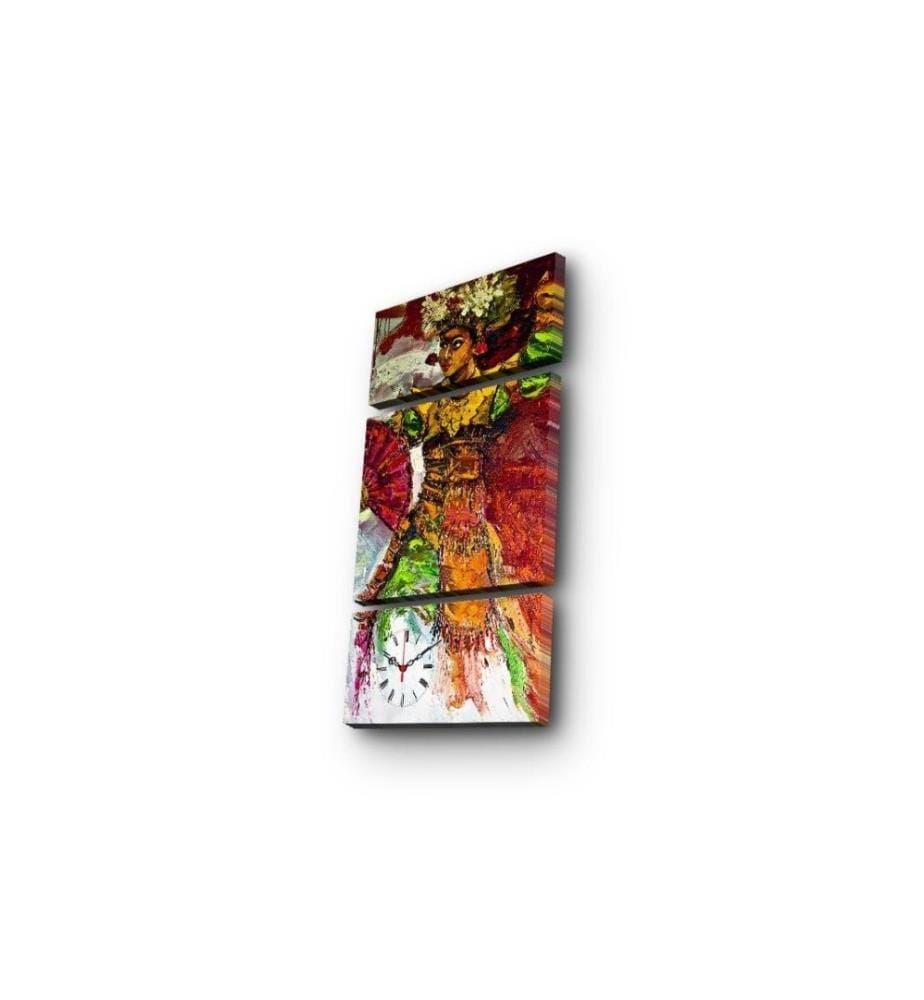 Dekorative Wanduhr aus Leinwand, 3 Stück, Multicolor, Wildleder-Leinwand