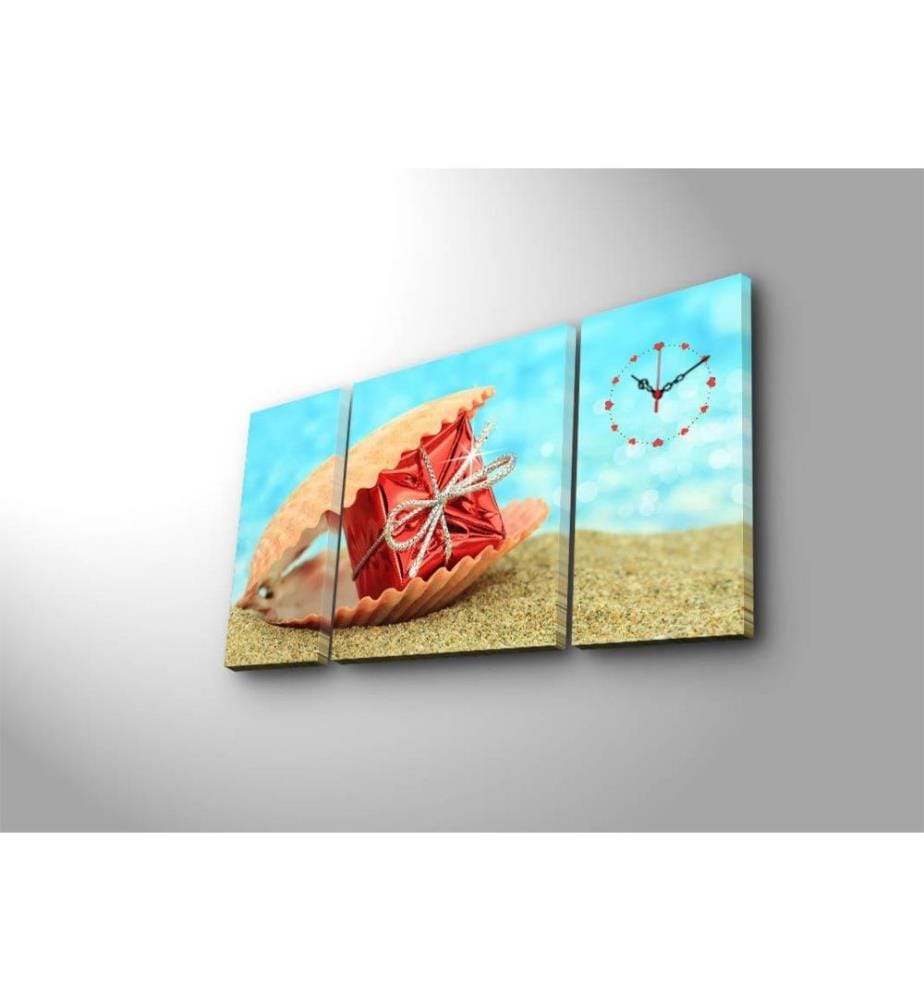 Dekorative Wanduhr aus Leinwand, 3 Stück, Multicolor, Wildleder-Leinwand