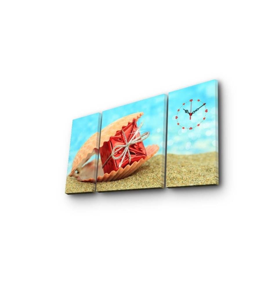 Dekorative Wanduhr aus Leinwand, 3 Stück, Multicolor, Wildleder-Leinwand