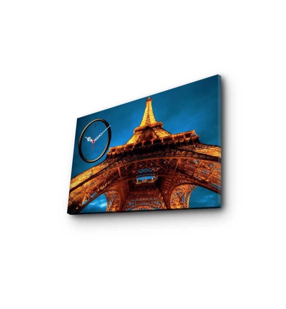Dekorative Wanduhr aus Leinwand, Multicolor, Wildleder-Leinwand