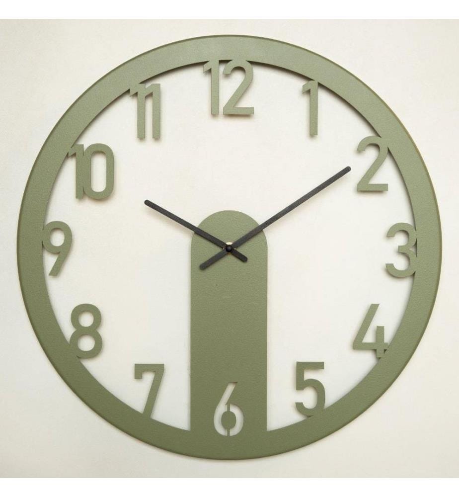 Dekorative Wanduhr aus Metall, Grün, Stahl