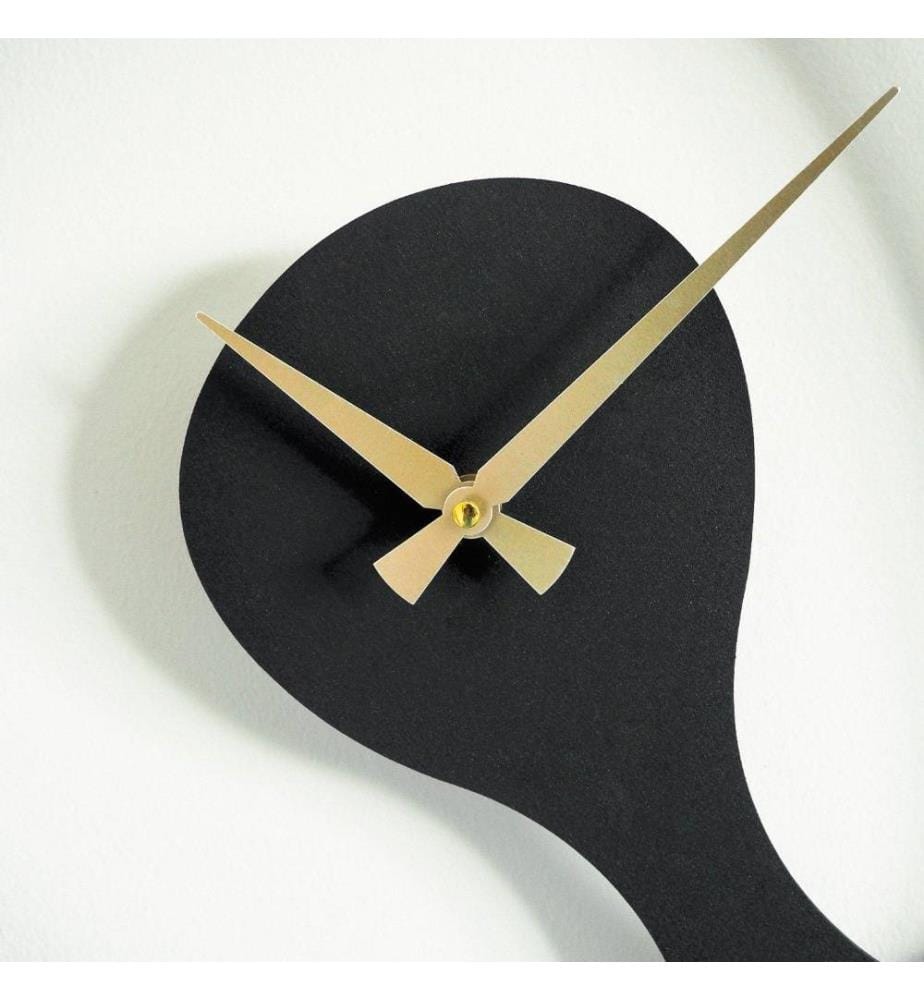 Dekorative Wanduhr aus Metall, Schwarz, Gold, Stahl