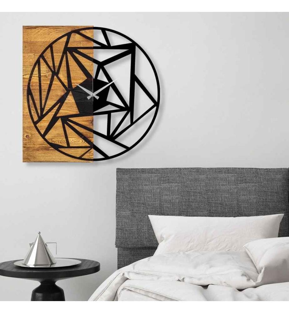 Dekorative Wanduhr aus Holz, Walnuss schwarz, Holz