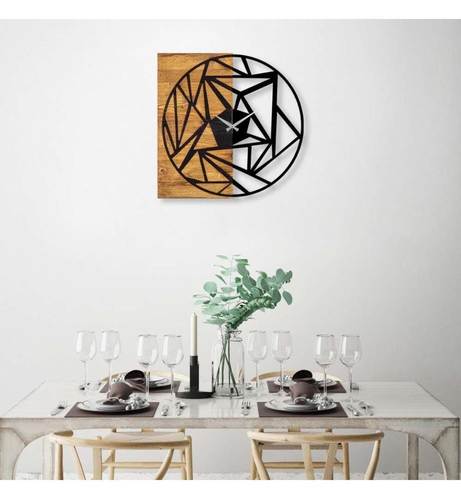 Dekorative Wanduhr aus Holz, Walnuss schwarz, Holz