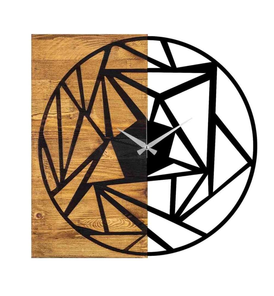 Dekorative Wanduhr aus Holz, Walnuss schwarz, Holz