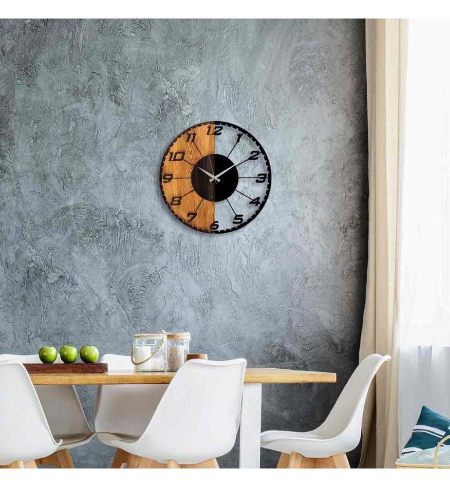 Dekorative Wanduhr aus Holz, Walnuss schwarz, Holz