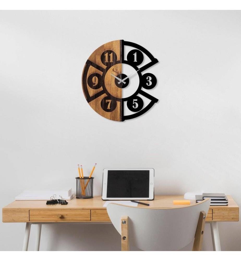 Dekorative Wanduhr aus Holz, Walnuss schwarz, Holz