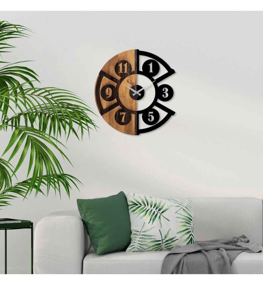 Dekorative Wanduhr aus Holz, Walnuss schwarz, Holz