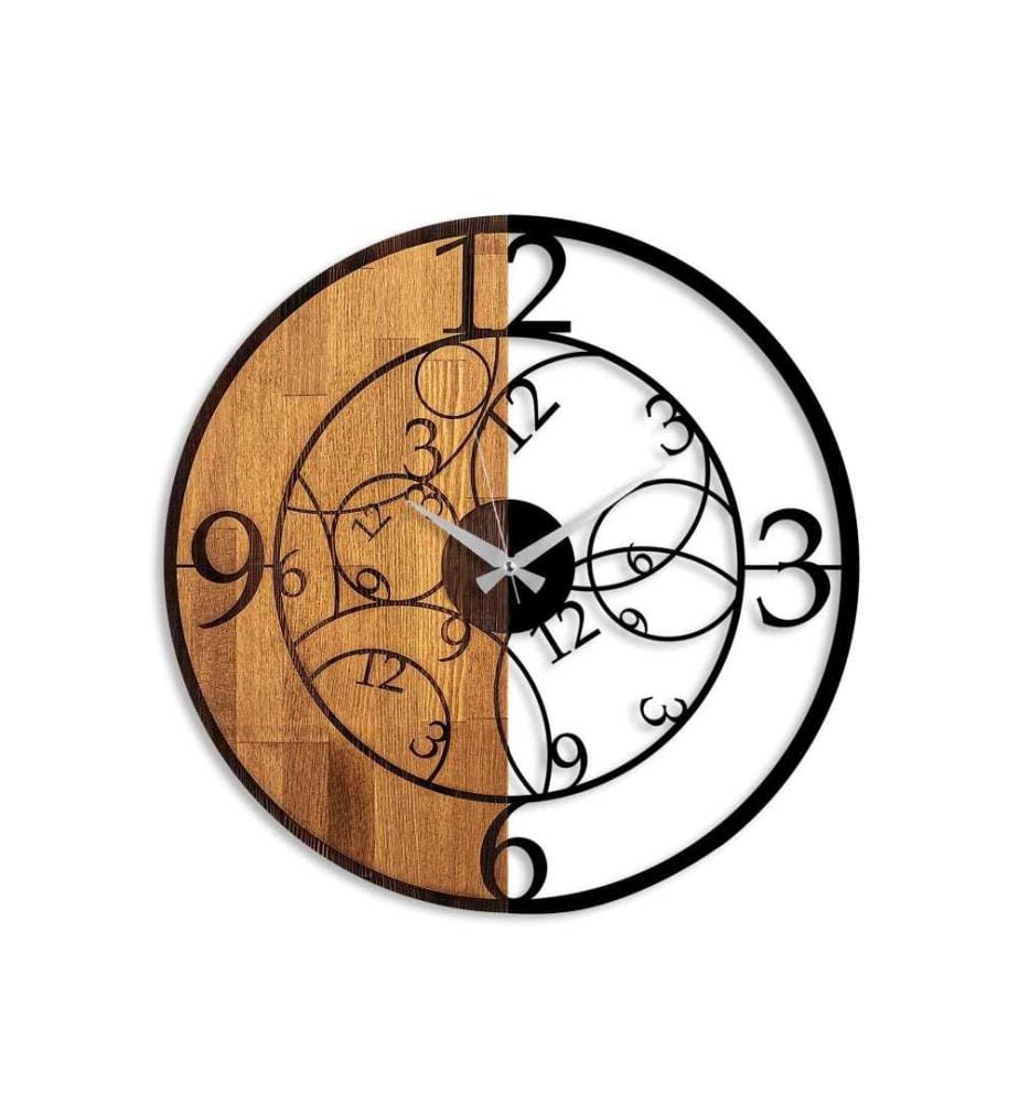 Dekorative Wanduhr aus Holz, Walnuss schwarz, Holz