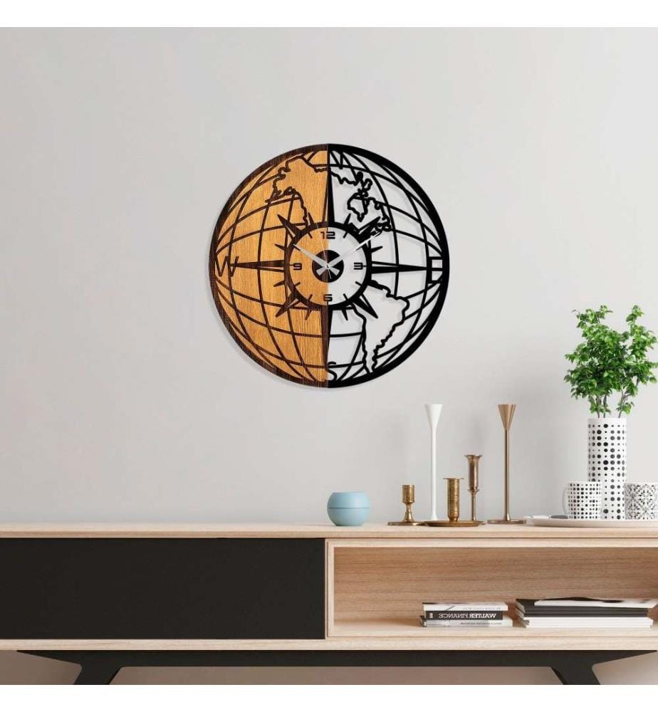 Dekorative Wanduhr aus Holz, Walnuss schwarz, Holz