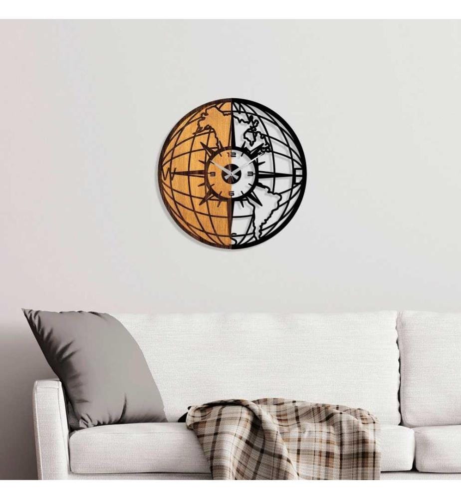 Dekorative Wanduhr aus Holz, Walnuss schwarz, Holz