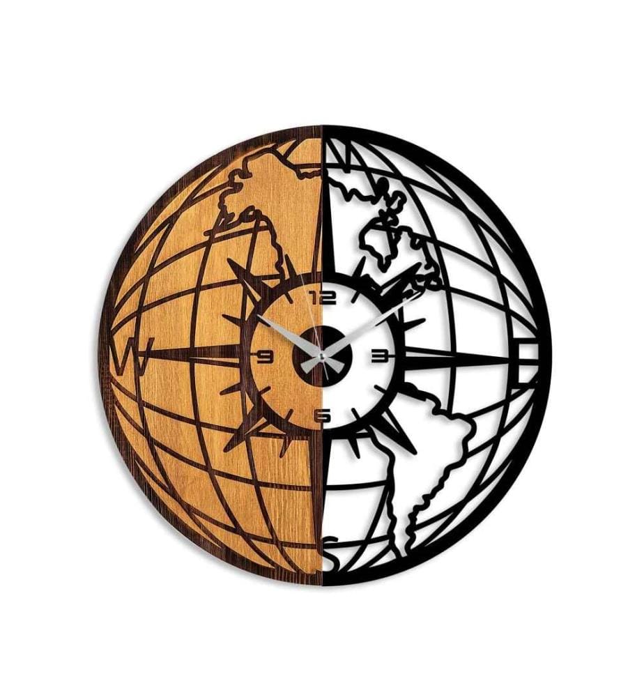 Dekorative Wanduhr aus Holz, Walnuss schwarz, Holz