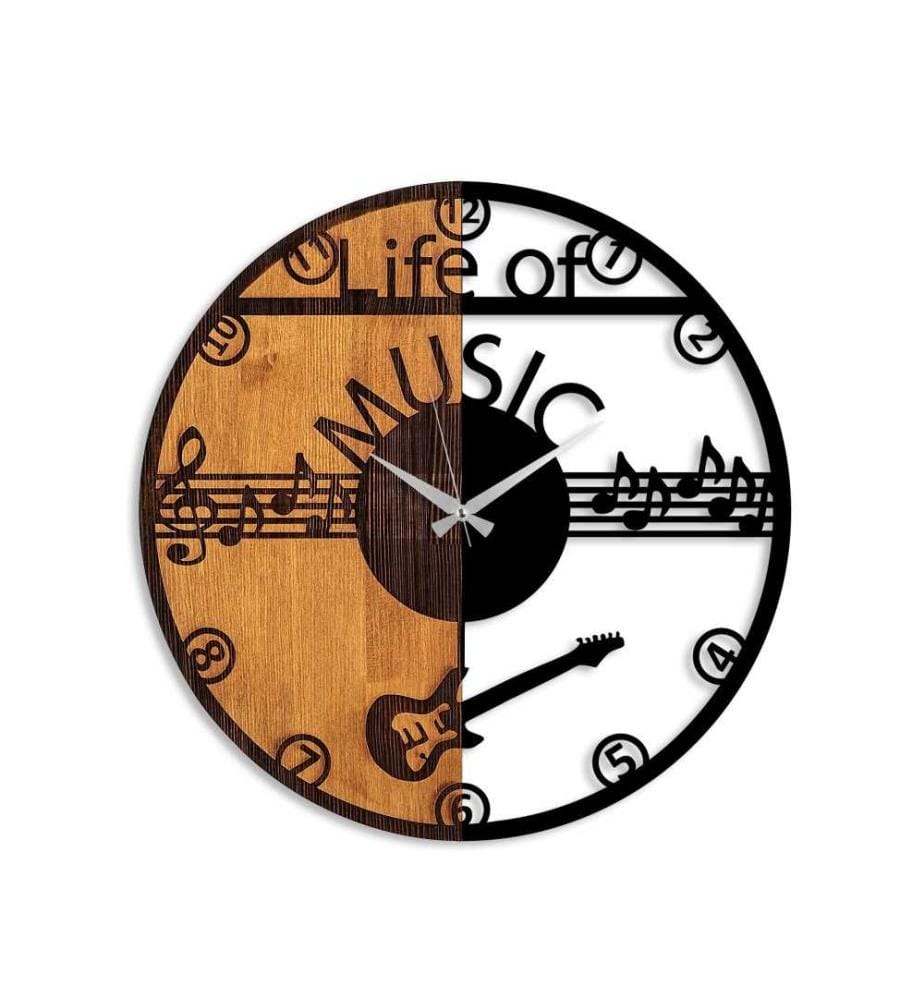 Dekorative Wanduhr aus Holz, Walnuss schwarz, Holz