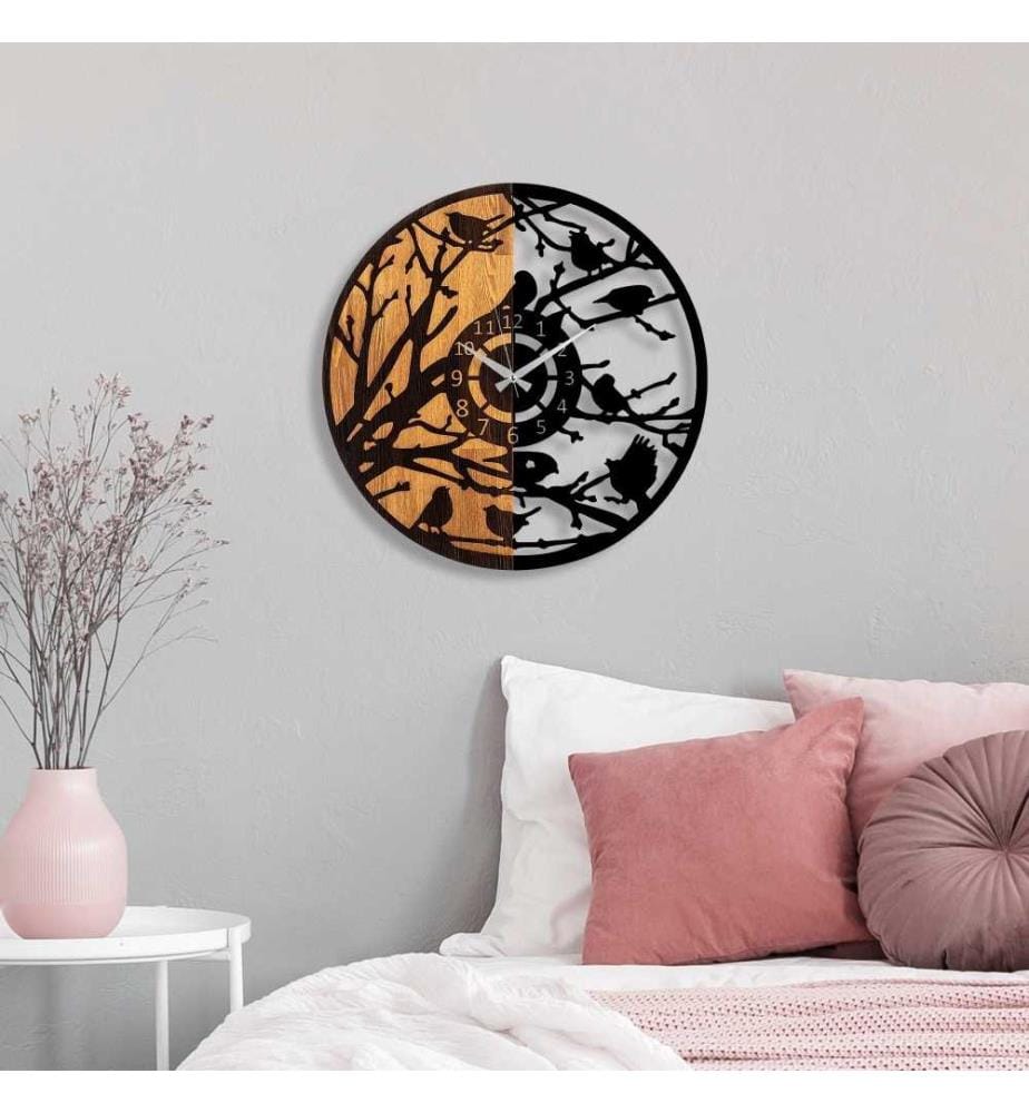 Dekorative Wanduhr aus Holz, Walnuss schwarz, Holz