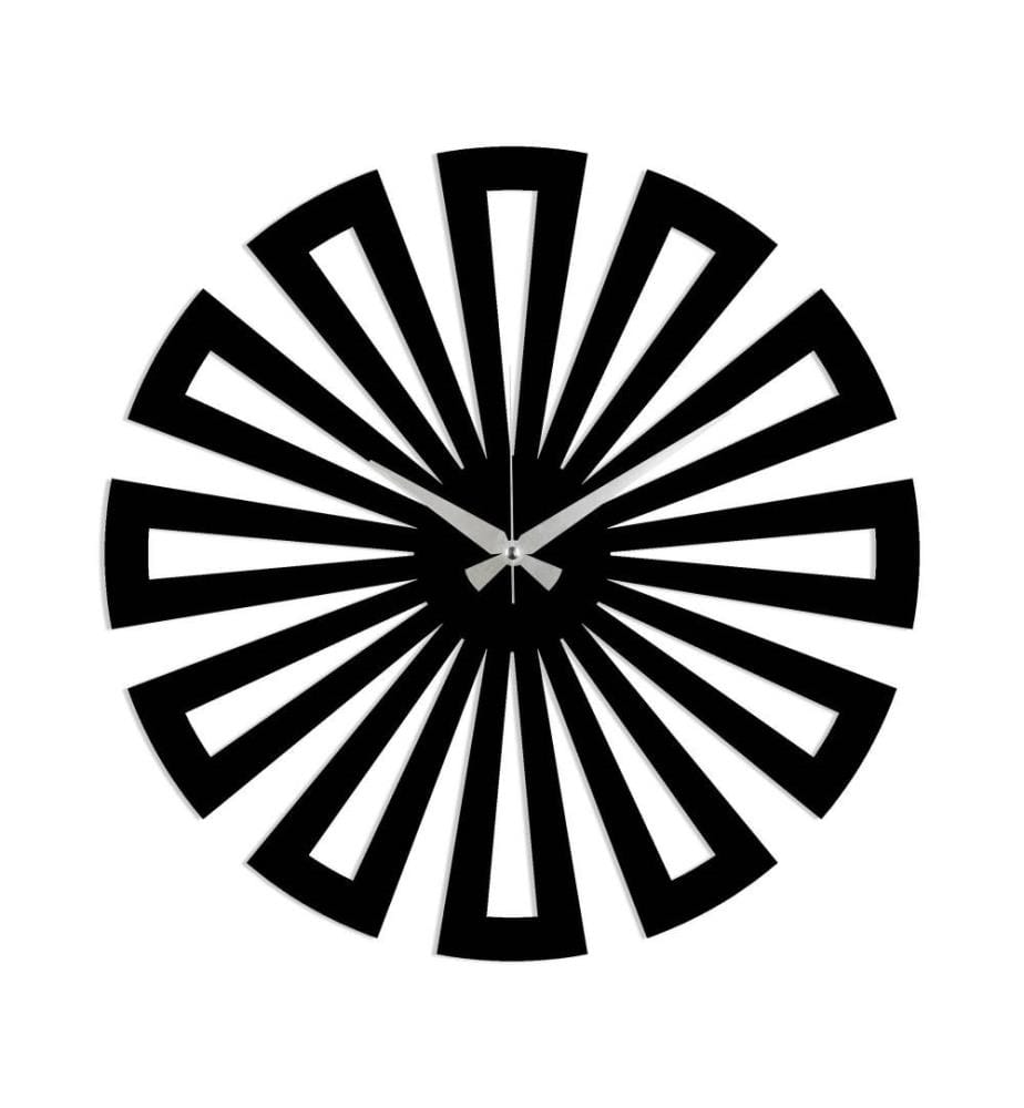 Dekorative Wanduhr aus Metall, Schwarz, Metall