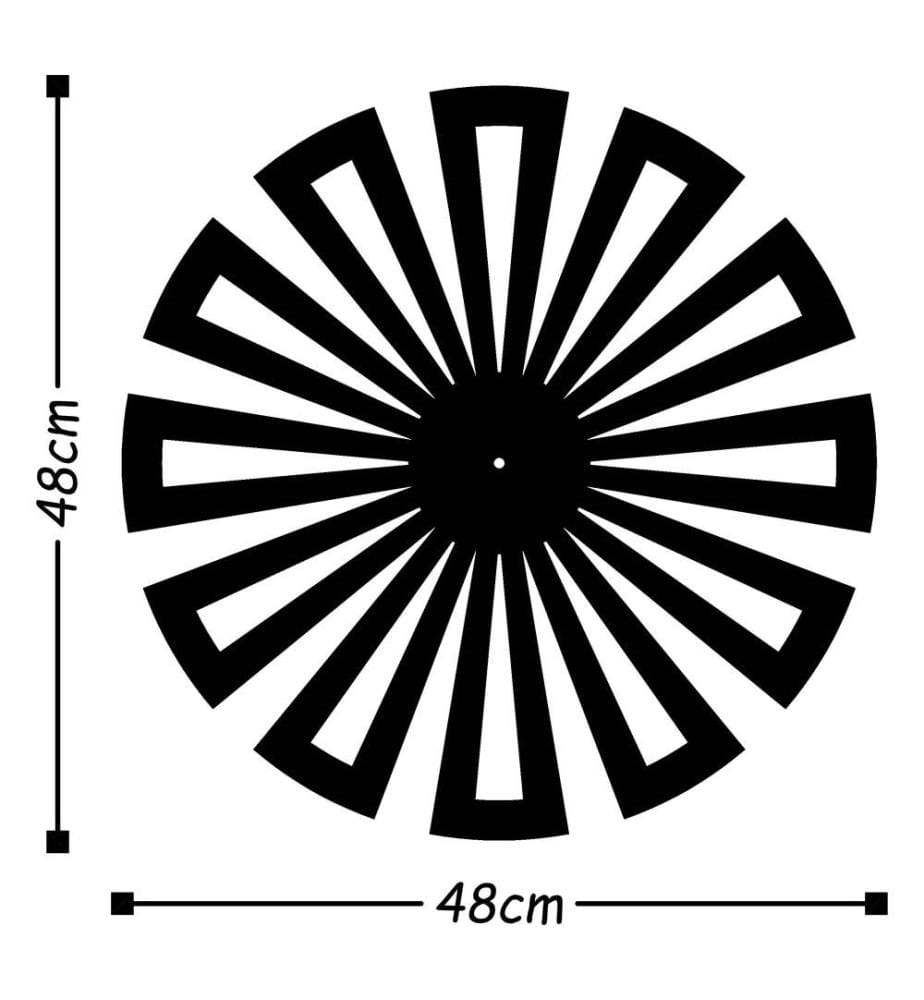 Dekorative Wanduhr aus Metall, Schwarz, Metall