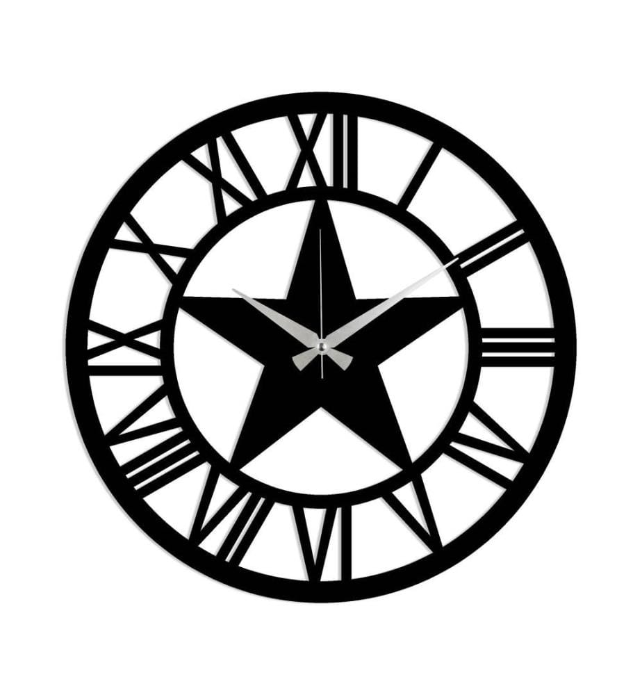Dekorative Wanduhr aus Metall, Schwarz, Metall