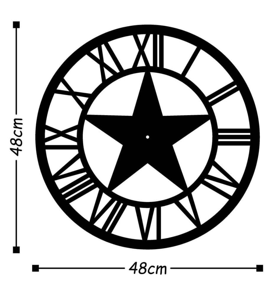 Dekorative Wanduhr aus Metall, Schwarz, Metall