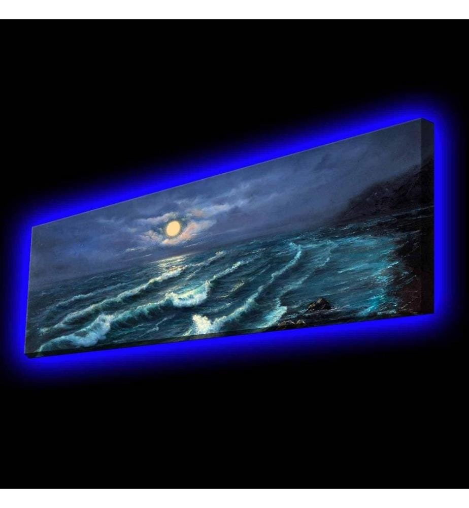 Dekorative Leinwandbilder mit Led-Beleuchtung, Multicolor, Polyester-Leinwand