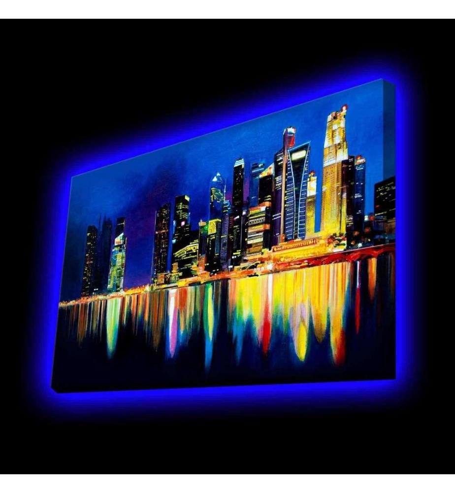 Dekorative Leinwandbilder mit Led-Beleuchtung, Multicolor, Polyester-Leinwand