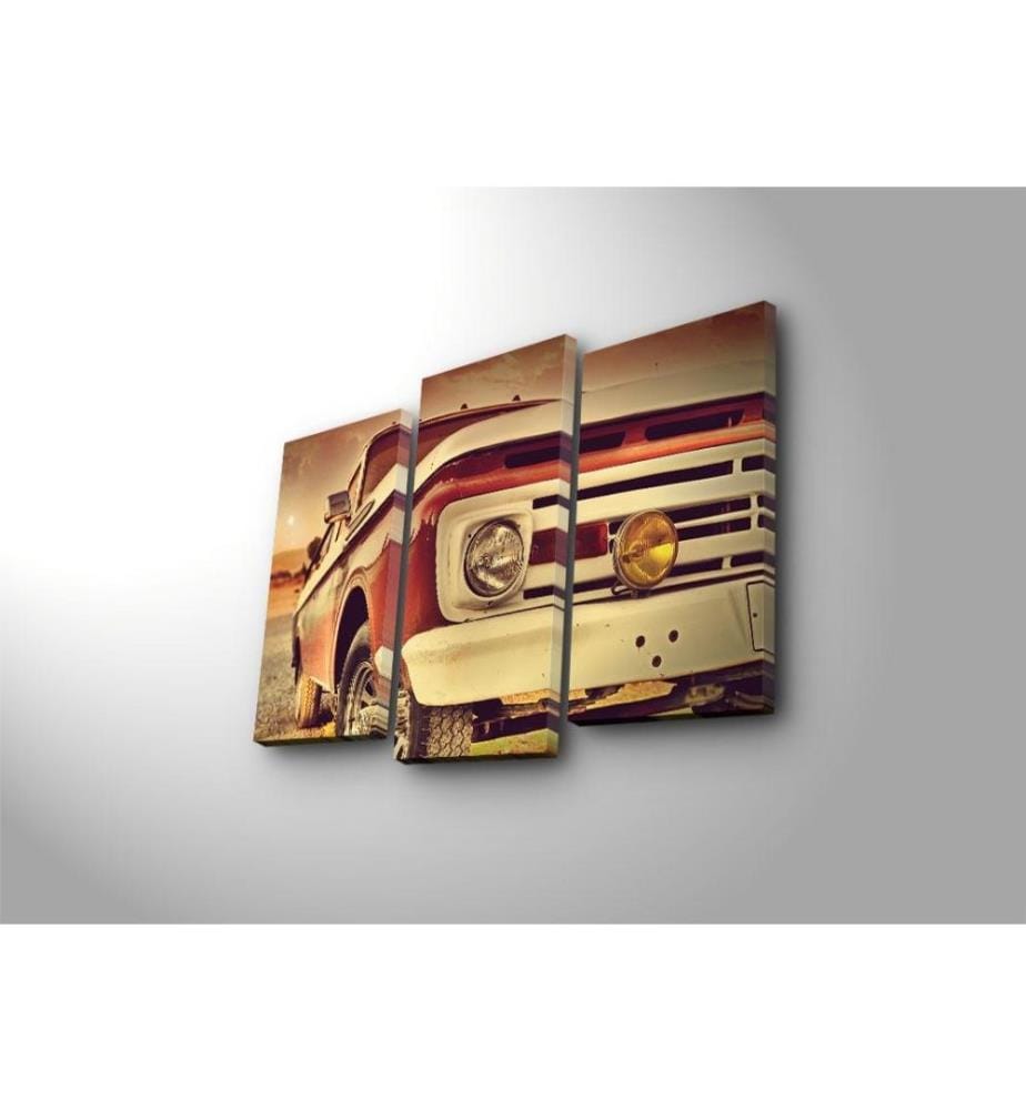 Dekorative Led beleuchtete Leinwand Gemälde, 3 Stück, Multicolor, Wildleder Leinwand