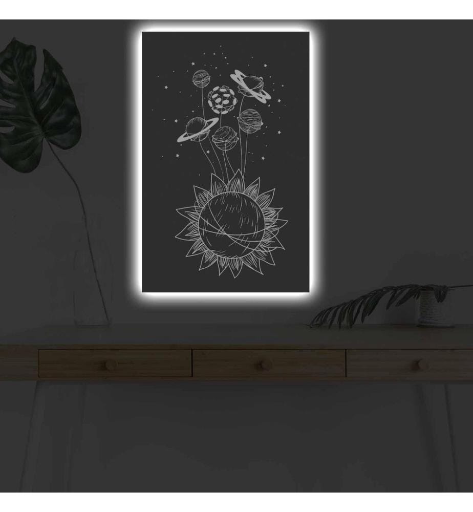 Dekorative Led beleuchtet Leinwand Gemälde, Multicolor, Wildleder Leinwand