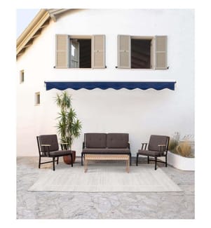 Canapé 1 place Garden, marron, structure métallique, tissu polyester