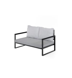 Canapé 2 places Garden, Beige Black , structure métallique, acrylique - tissu polyuréthane