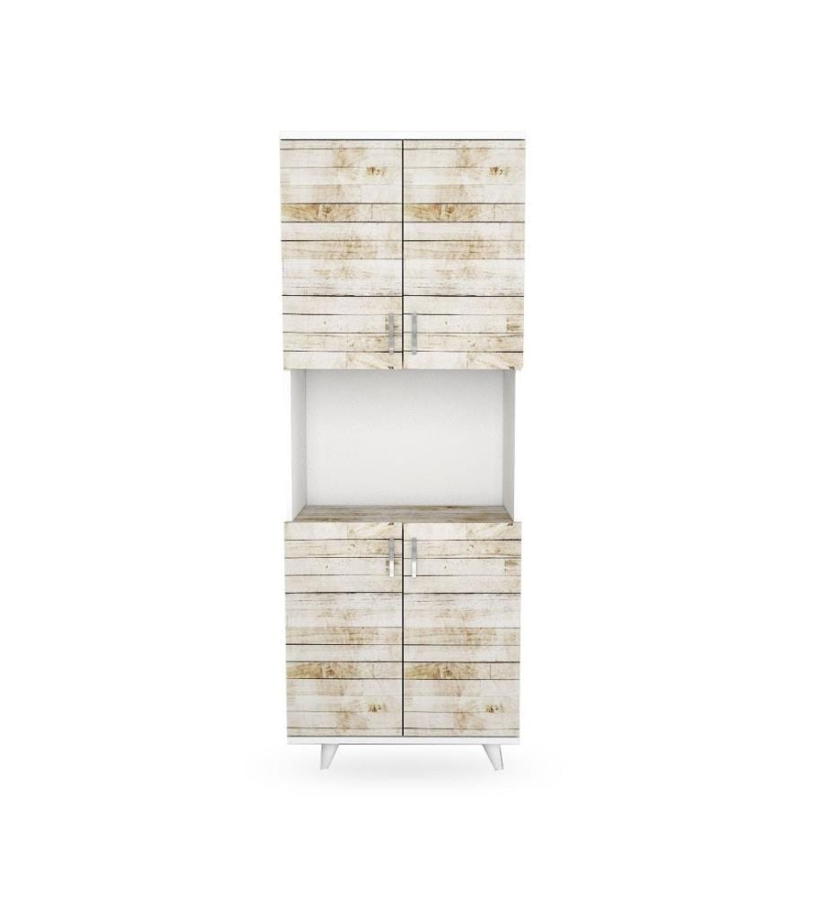 Mehrzweckschrank, Eiche weiss, melaminbeschichtete Spanplatte