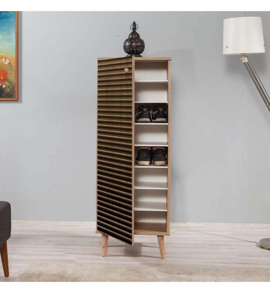 Meuble à chaussures, chêne Sonoma, panneau de particules mélaminé
