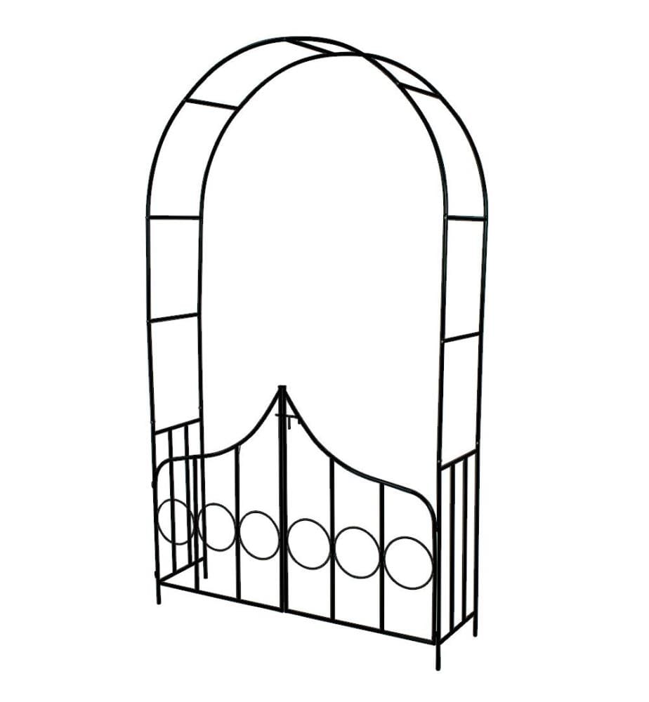 TecTake Garden arch with gate green DeinDeal
