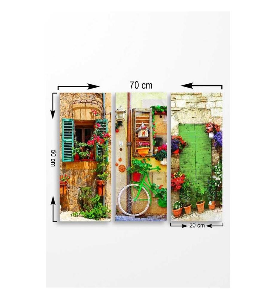 Dekorative MDF-Malerei, 3 Stück, Multicolor, Mdf