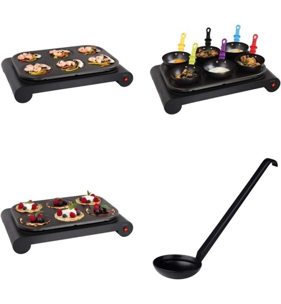LIVOO DOM200 Set 3 en 1 Mini Woks, Crêpière et G… DeinDeal