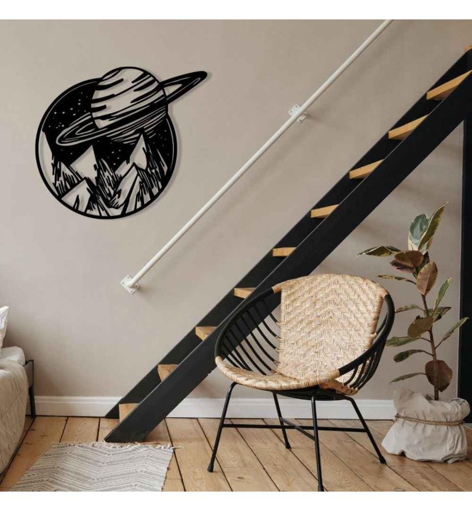 Dekoratives Metall-Wand-Accessoire, Schwarz, Metall