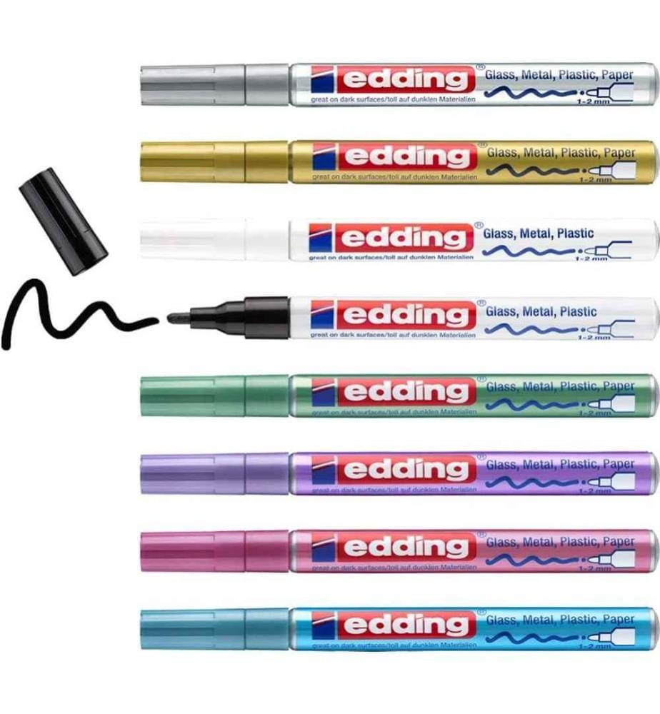 Edding 750 Marqueur Peinture - Rouge - 1 Stylo - Pointe Ronde 2-4 Mm