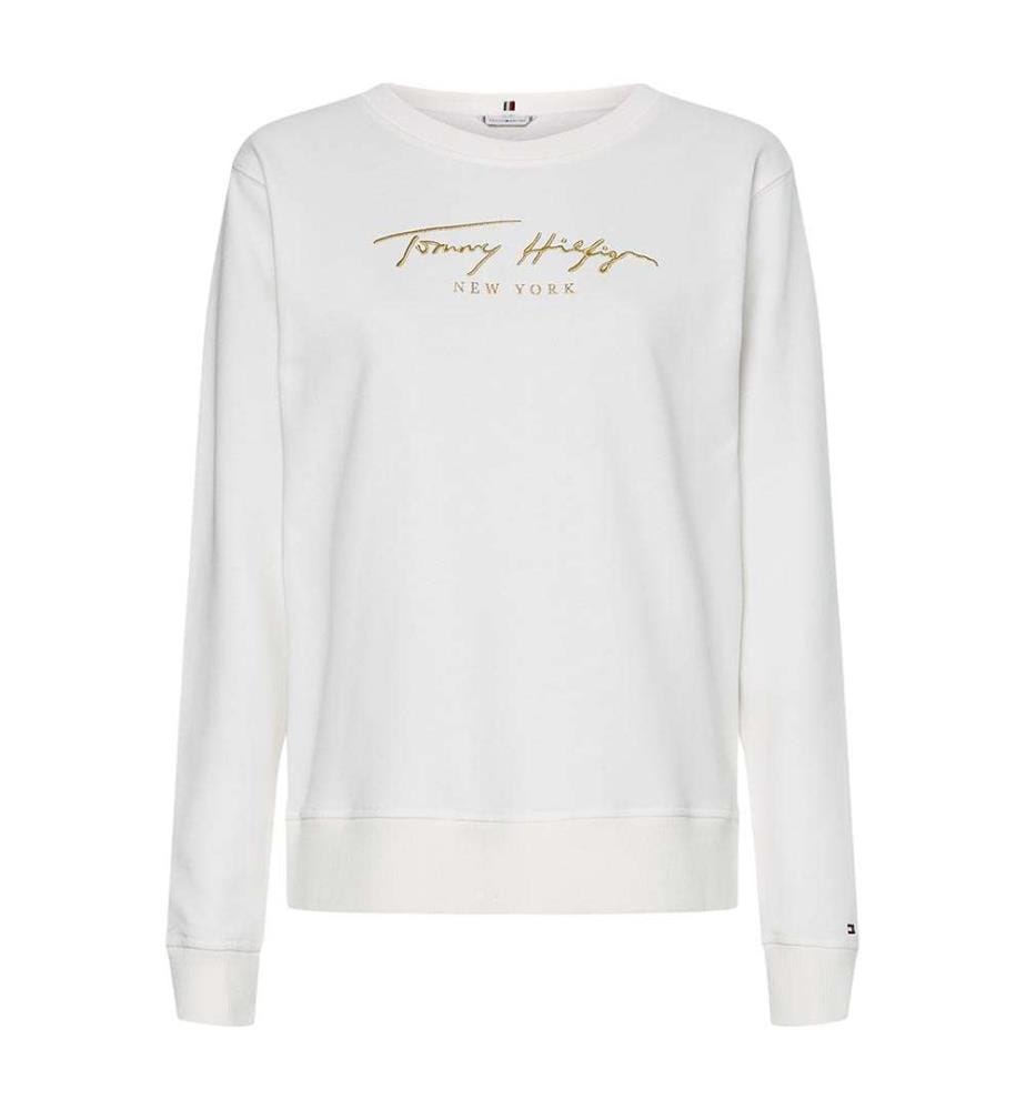Tommy Hilfiger WMNS REGULAR SCRIPT C-NK SWEAT White WHITE