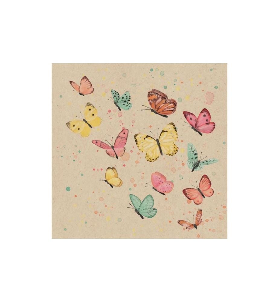 Braun + Company Serviettes en papier Papillons, 33 cm x 33 cm, 20 Pièce/s