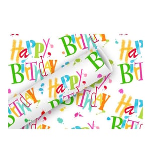 Braun + Company Geschenkpapier Birthday 70 cm x 2 m, 80 g/m², Mehrfarbig