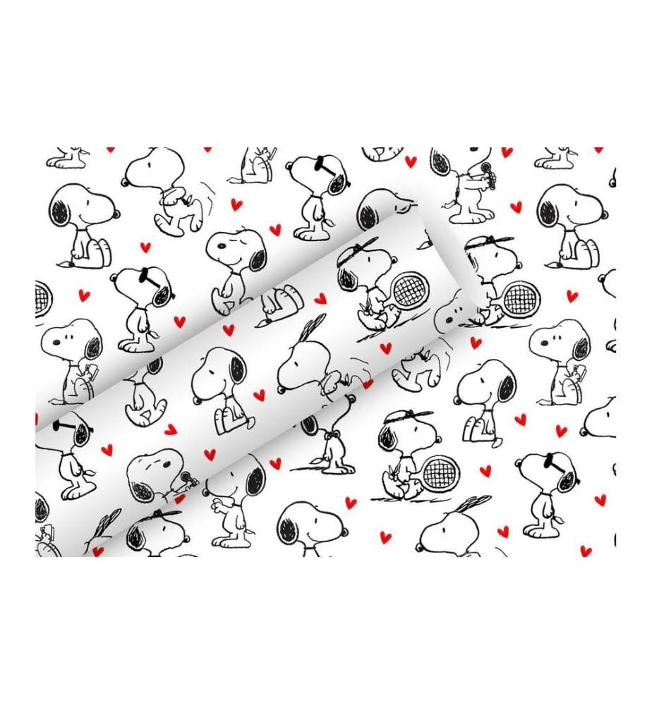 Braun + Company Geschenkpapier Snoopy weiss, 2 m x 70 cm