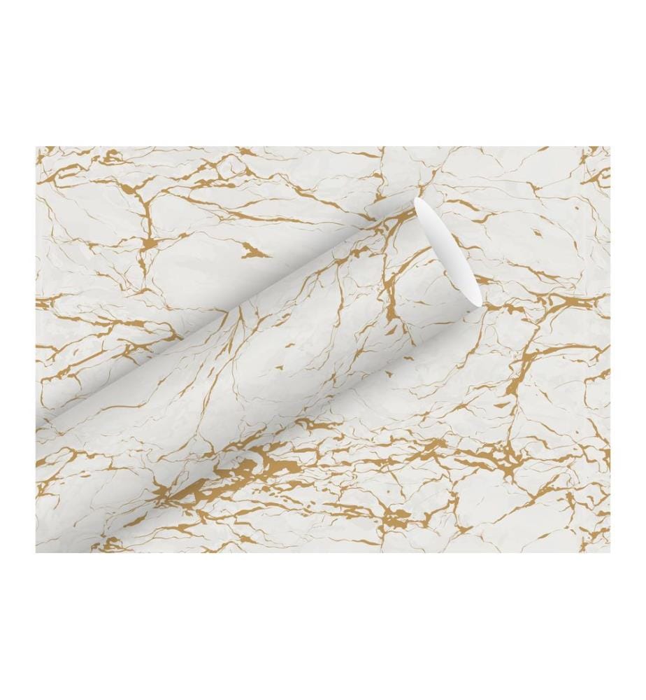 Braun + Company Geschenkpapier Marmor 2 m x 70 cm, Grau-Marmor
