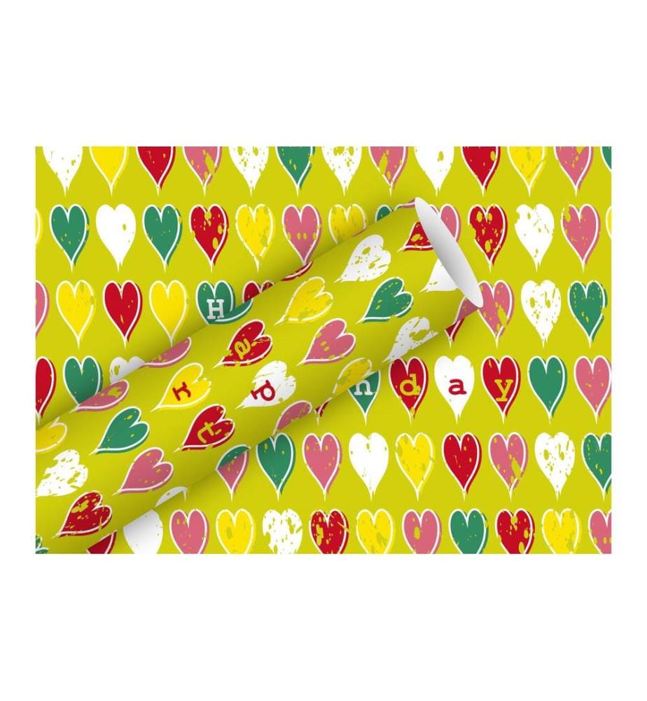 Braun + Company Geschenkpapier Heart Birthday 2 m x 70 cm