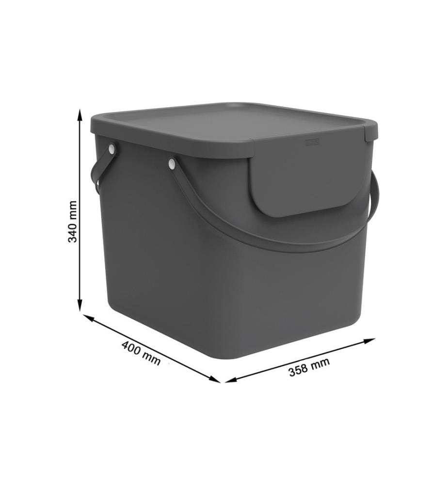 ROTHO - Recyclingbehälter Albula 40 l, Blau/Grau/Schwarz