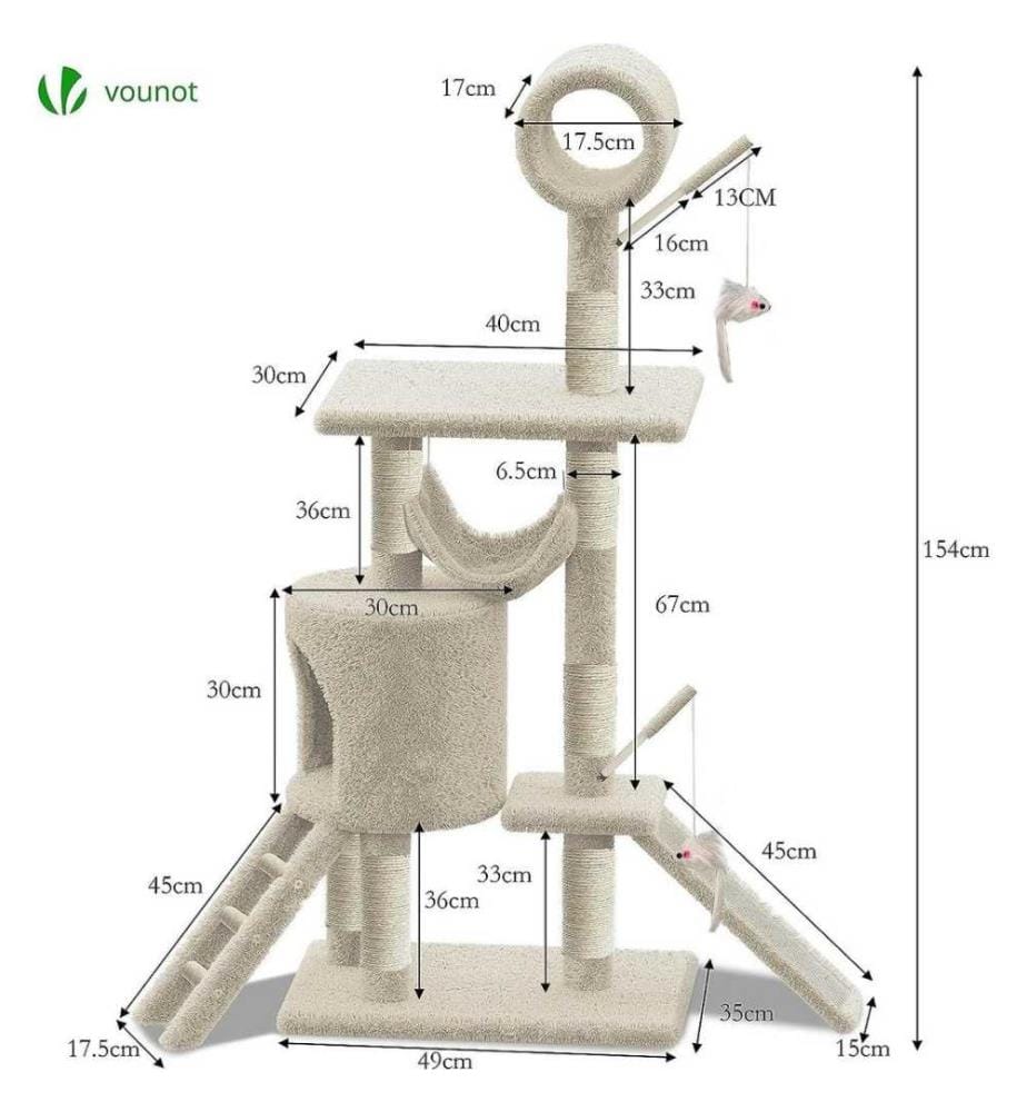 Vounot VOUNOT Cat Tree Tower, Cat Condo with Sis… DeinDeal