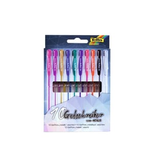 FOLIA - Stylo à encre gel Black Style Metallic 10 stylos