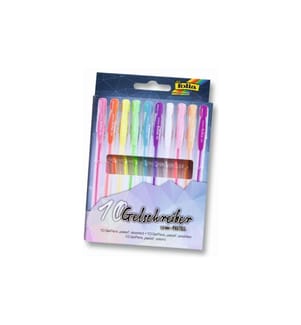 FOLIA - Stylo à encre gel Black Style Pastel 10 stylos